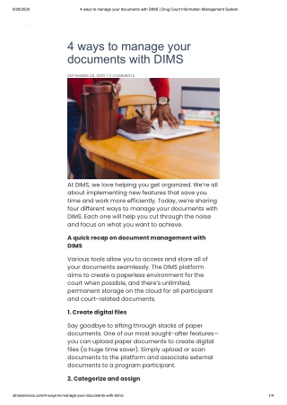 4 ways to manage your documents with DIMS | Drug Court Information Management System