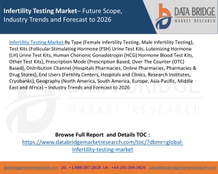 Infertility Testing Market– Future Scope, Industry Trends and Forecast to 2026