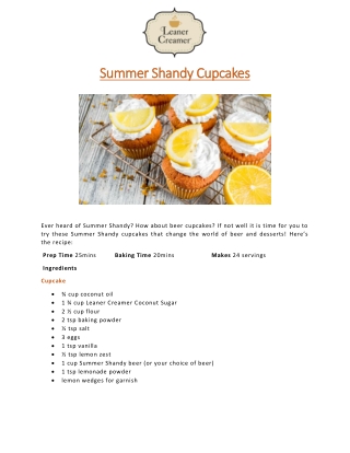 Summer Shandy Cupcakes