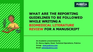 What are the guidelines to write a biomedical literature review for a manuscript? - Pubrica