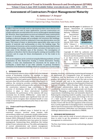 Assessment of Contractors Project Management Maturity