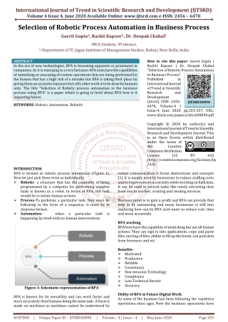 Selection of Robotic Process Automation in Business Process