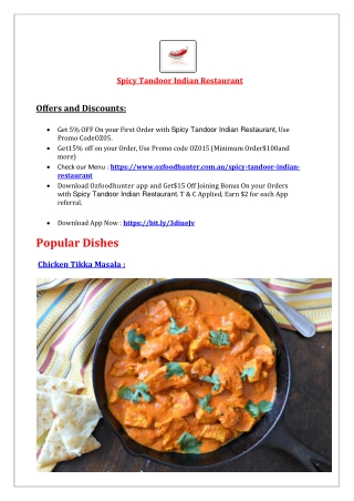 5% off-Spicy Tandoor Indian Restaurant hammond park menu,WA