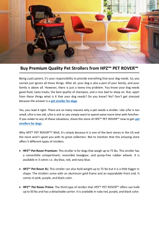 Buy Premium Quality Pet Strollers from HPZ™ PET ROVER™