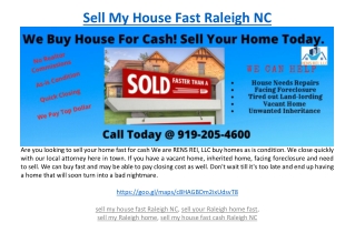 Sell My House Fast Raleigh NC