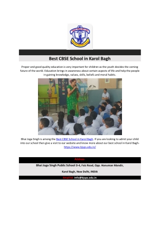 Best CBSE School in Karol Bagh
