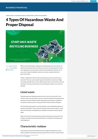 4 Types Of Hazardous Waste And Proper Disposal