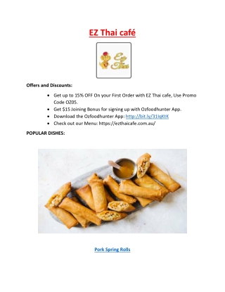15% Off - EZ Thai café Laverton North Takeaway, VIC