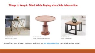 Things to Keep in Mind While Buying a buy Side table online