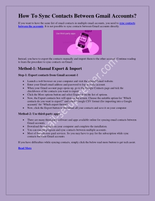 How To Sync Contacts Between Gmail Accounts?