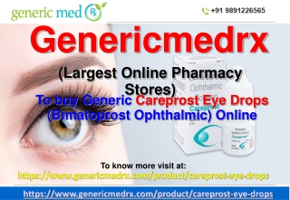 Buy Careprost Eye Drops Online-Genericmedrx
