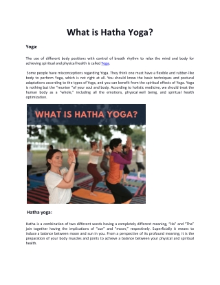 What is Hatha Yoga?