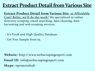 Extract Product Details from Various Sites