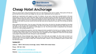 Cheap Hotel Anchorage