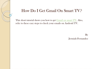 How Do I Get Gmail On Smart TV?