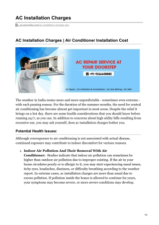 AC Installation Charges - 9266608882 | AC Installation Price