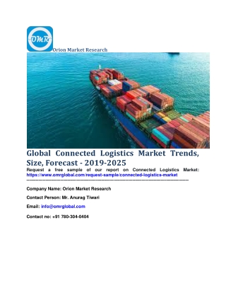 Connected Logistics Market Trends, Size, Forecast - 2019-2025