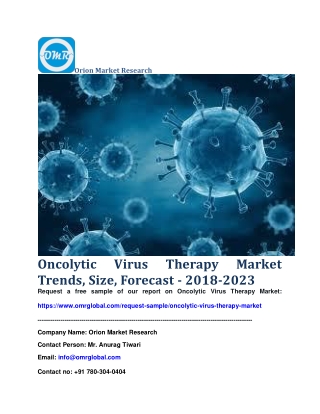 Oncolytic Virus Therapy Market Trends, Size, Forecast - 2018-2023