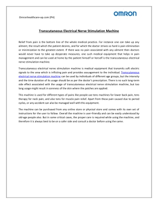 Transcutaneous Electrical Nerve Stimulation Machine