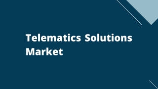 Telematics Solutions Market – Global Opportunities & Forecast, 2020-2027