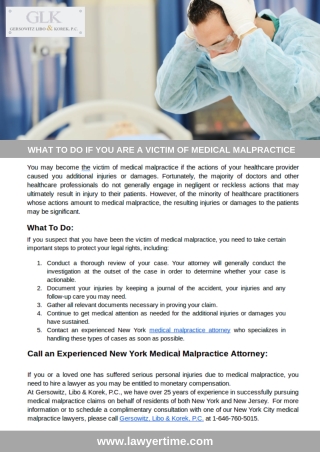 What to do if you are a victim of medical malpractice