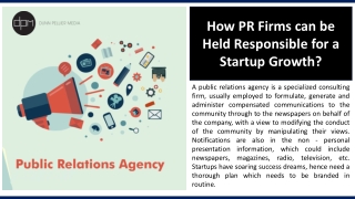 How PR Firms can be Held Responsible for a Startup Growth