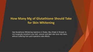 How Many Mg of Glutathione Should Take for Skin Whitening