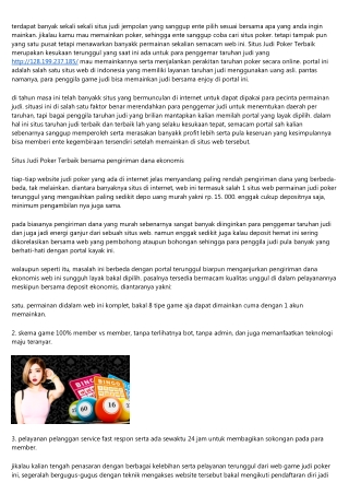 Situs Judi Poker Terbaik Yang Patut Dipilih