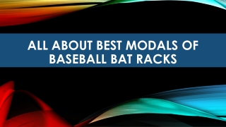 All about best Modals of baseball bat racks