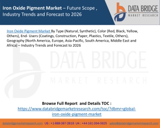 Iron Oxide Pigment Market – Future Scope , Industry Trends and Forecast to 2026