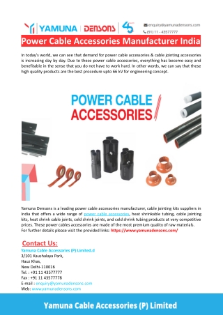 Power Cable Accessories Manufacturer India