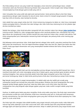 The joker tembak ikan Case Study You'll Never Forget