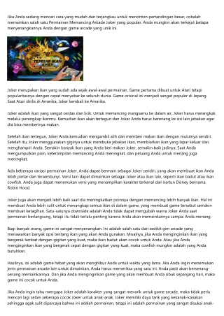 How to Explain joker tembak ikan to a Five-Year-Old