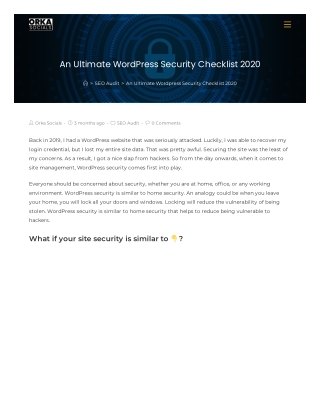 An Ultimate WordPress Security Checklist 2020
