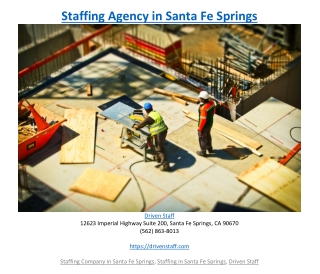 Staffing Agency in Santa Fe Springs