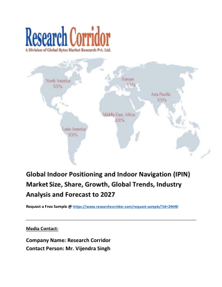 Indoor Positioning and Indoor Navigation (IPIN) Market Global Industry Growth, Market Size, Market Share and Forecast 20