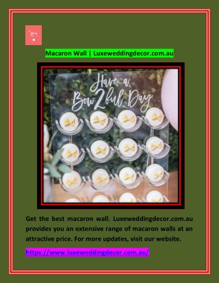 Macaron Wall | Luxeweddingdecor.com.au