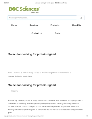 Molecular docking for protein-ligand