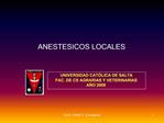 ANESTESICOS LOCALES