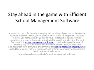 Stay ahead in the game with Efficient School Management Software