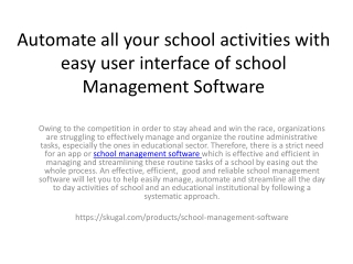 Automate all your school activities with easy user interface of school Management Software