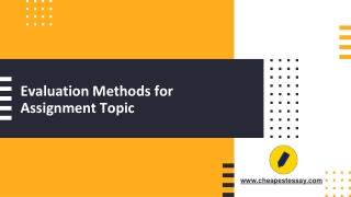 Evaluation Methods for Assignment Topic