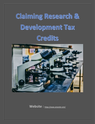 Claiming Research & Development Tax Credits
