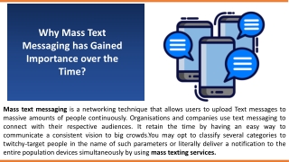 Why Mass Text Messaging has Gained Importance over the Time?