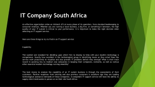 IT Company South Africa