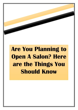 Are You Planning to Open A Salon? Here are the Things You Should Know