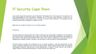 IT Security Cape Town