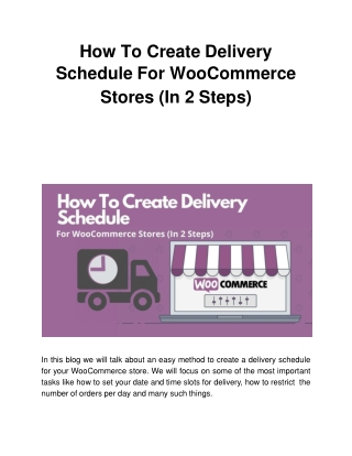 How To Create Delivery Schedule For WooCommerce Stores (In 2 Steps)