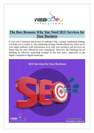 The Best Reasons Why You Need SEO Services for Your Business