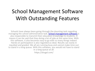 School Management Software With Outstanding Features